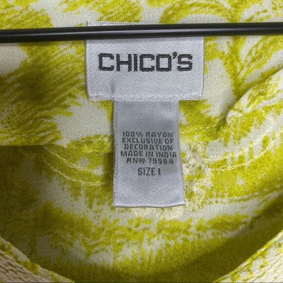 Y2K Chico’s embroidered Floral Long Sleeve Blouse size Medium - Picture 4 of 4